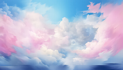 Blue and pink cloud or smoke in neon color ,spring concept