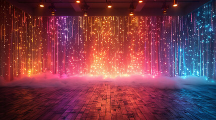 LUXURY NIGHT PARTY elegent GLITTER CURTAIN LIGHTHING backdrop. AI generative