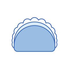 Blue Color  Taco vector icon