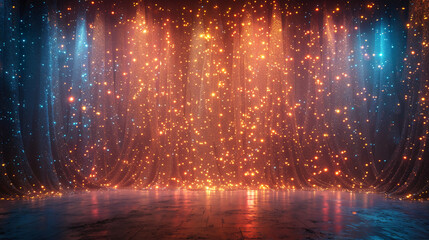 LUXURY NIGHT PARTY elegent GLITTER CURTAIN LIGHTHING backdrop. AI generative
