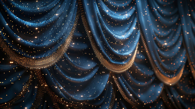 LUXURY NIGHT PARTY elegent GLITTER CURTAIN LIGHTHING backdrop. AI generative