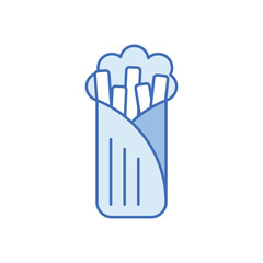 Blue Color  Burrito vector icon