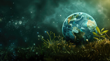 Obraz na płótnie Canvas Artistic image of mother earth. World environment and mother earth day concept: Celebrating our planet's beauty and promoting environmental awareness Generative AI