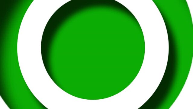 Expanding 3d circular waves on green screen background