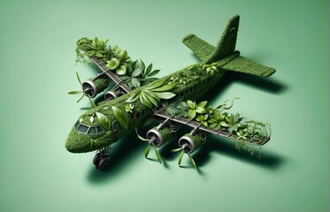 A plane made entirely out of plants
