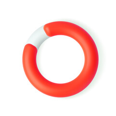 red lifebuoy isolated on white