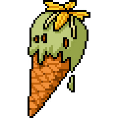 pixel art of ice cream cone - 767056013