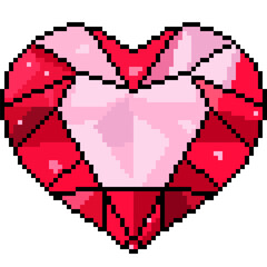 pixel art of heart diamond jewel - 767056023