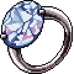 pixel art of diamond ring decoration - 767056043