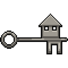 pixel art of house key symbol - 767056046