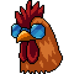 pixel art of cool chicken head - 767056067