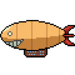 pixel art of airship with face - 767056087