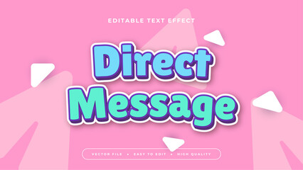 Blue green and pink direct message 3d editable text effect - font style