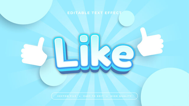 Blue and white like 3d editable text effect - font style