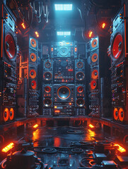 Rap stage design. AI generative