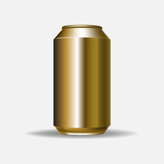 golden beer metal drink can