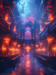 Rap stage design. AI generative