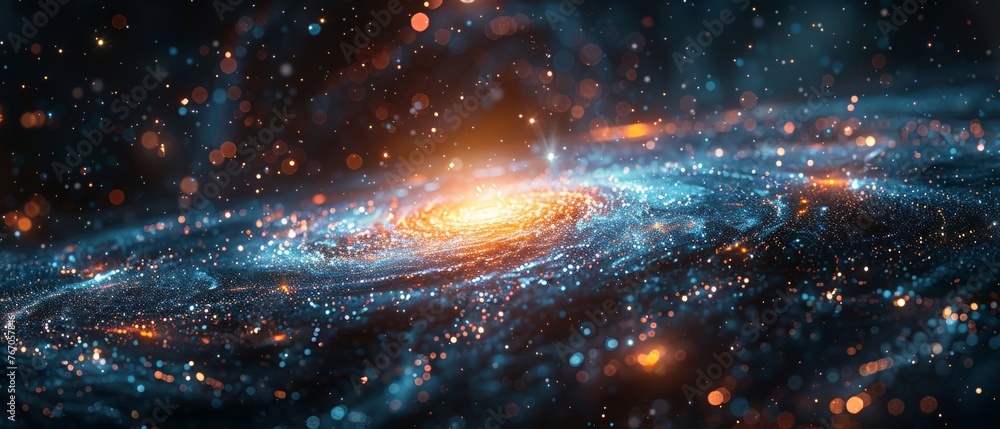 Aufkleber a image of a target representing a starry night sky, comprising of points, lines, and shapes like pl