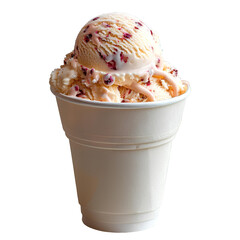 Ice cream cup PNG. Vanilla ice cream in cup isolated. Ice cream cup top view PNG