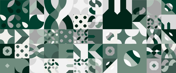 Green white and gray grey vector modern banners with abstracts shapes geometric mosaic. For background, poster, flyer, banner, invitation, cover for book, catalog, report