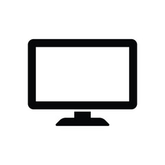 Black Solid Monitor vector icon
