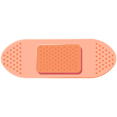 Medical adhesive bandage vector cartoon illustration isolated on a white background.