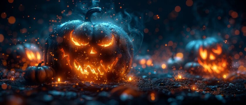Spooky Graveyard In The Spooky Night - Halloween Backdrop