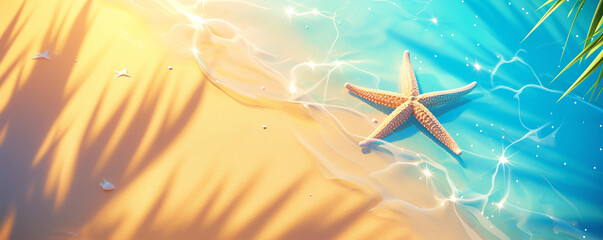 Starfish on the beach, Summer vacation theme