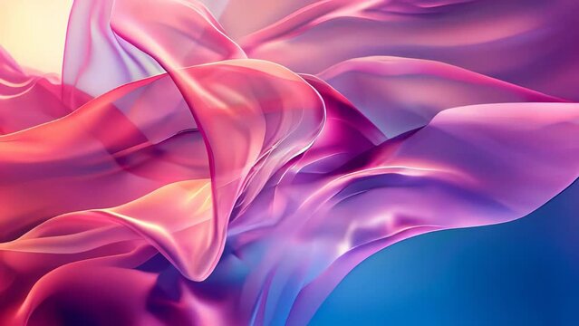Abstract background of pink wavy silk or satin. image.
