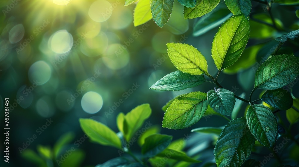 Aufkleber an image of a natural green leaf in a garden at summer. you could use it as a spring background cove