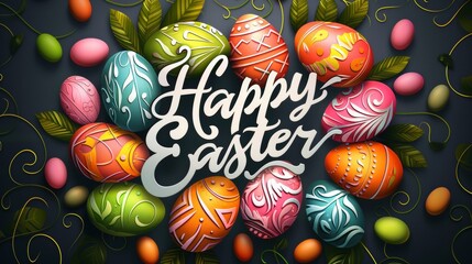 Festive Easter greeting card with 