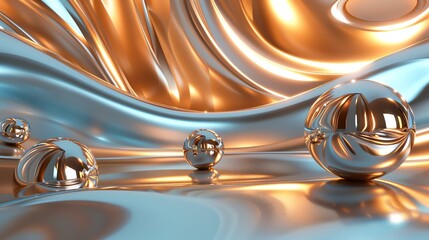 3D rendering. Futuristic background with spheres. Abstract background with a gradient.