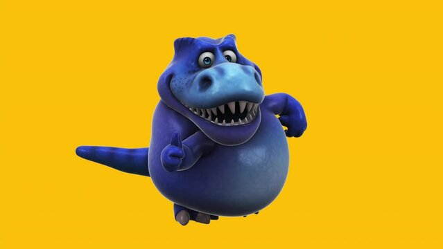 Fun 3D cartoon trex with thumbs up and down (with alpha channel included)