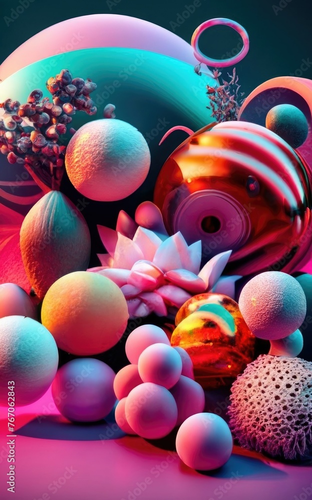 Aufkleber inspirational minimal style abstract shapes background.