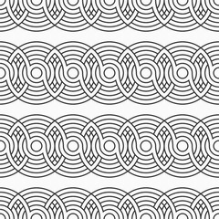 Abstract seamless vector pattern with geometric ornaments, intersecting lines. Design for textile print, poster, fabric. Vector geometric monochrome background.