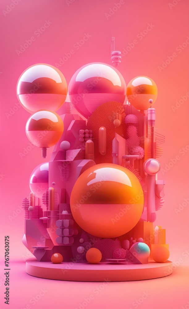 Poster inspirational minimal style abstract shapes background.
