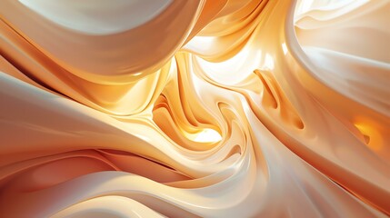 Abstract 3d rendering of a smooth flowing liquid. The soft, pastel colors create a soothing and calming effect.