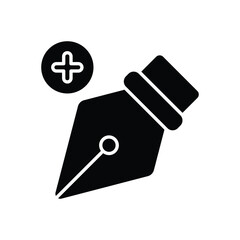 Black Solid Add Anchor vector icon