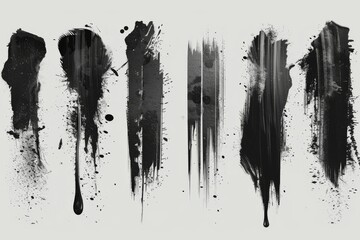 Black ink stains on a white background. Abstract dirty blots in modern format - obrazy, fototapety, plakaty