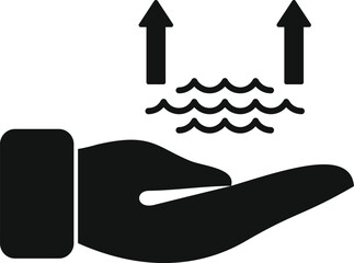 Fototapeta premium Care ocean level risk icon simple vector. Climate disasters. Coast eco problem