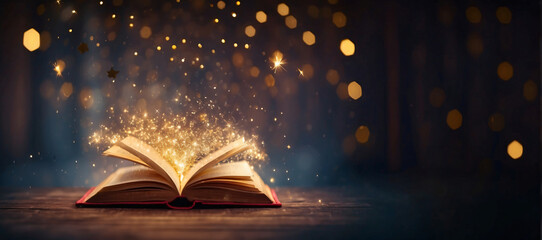 Old book with magic lights,  world book day , book day , book, world book day , book day concept