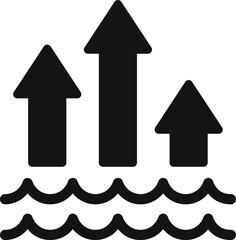 Sea level rise coastal icon simple vector. Global eco problem. Gas eco coast - obrazy, fototapety, plakaty