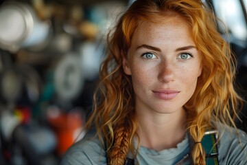 Close Up Portrait of Person With Red Hair - obrazy, fototapety, plakaty