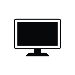 Black Solid Monitor vector icon