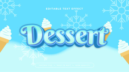 White brown and blue dessert 3d editable text effect - font style