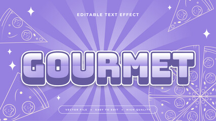 White and purple violet gourment 3d editable text effect - font style - obrazy, fototapety, plakaty