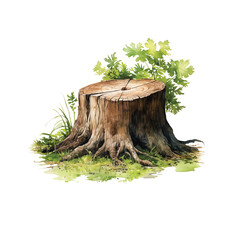 old stump, tree cut trunk generative ai - 767069623