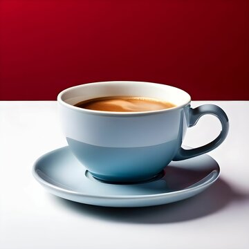 coffee Cup, Cup of Tea, hot espresso and coffee bean on soft-focus and over light in the clear background. Close up white coffee cup, Drinking Tea or coffee mockup, coffee latte in coffee shop cafe