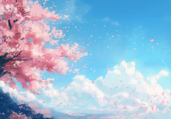 Zelfklevend Fotobehang 日本の桜｜cherry_blossomes   Generate AI © kozy