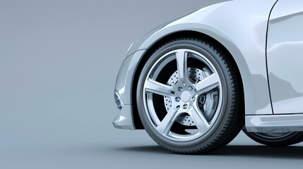 Close up of a generic luxury car's wheel and tire. - obrazy, fototapety, plakaty